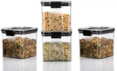 Fortify Plastic Utility Container  - 700 ml(Pack of 4, Black)