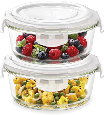 BOROSIL Glass Grocery Container  - 1900 ml(Pack of 2, Clear)