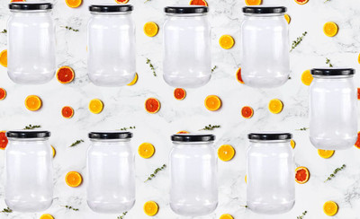 AFAST Glass Grocery Container  - 1000 ml(Pack of 9, Clear)