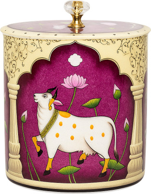 Sree Collection Iron Cookie Jar  - 500 ml(Multicolor)
