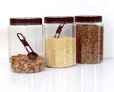 HOMESTIC by Kuber Industries Plastic Utility Container  - 500 ml(Pack of 6, Brown)