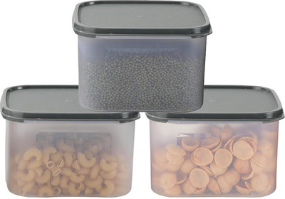 AK HUB Plastic Grocery Container  - 1500 ml(Pack of 3, Transparent)