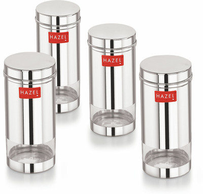 HAZEL Steel Fridge Container  - 500 ml(Pack of 4, Silver)