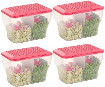 COLOSSAL Plastic Fridge Container  - 2000 ml(Pack of 4, Pink)