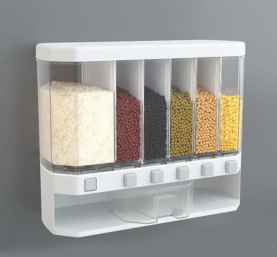 CITRODA Plastic Cereal Dispenser  - 10000 ml(White, Clear)