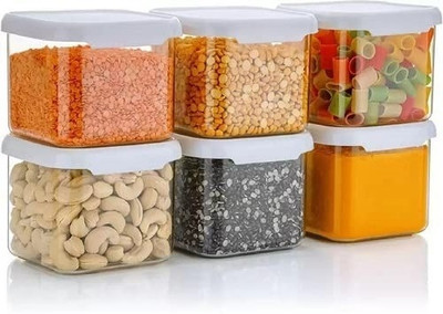 Linear Plastic Grocery Container  - 550 ml(Pack of 6, White)