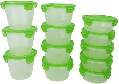 Cutting EDGE Polypropylene Utility Container  - 1000 ml, 750 ml, 500 ml(Pack of 12, Green)