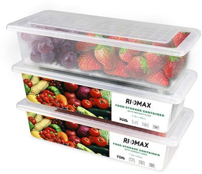 RIOMAX Polypropylene Fridge Container  - 1500 ml(Pack of 3, Clear)
