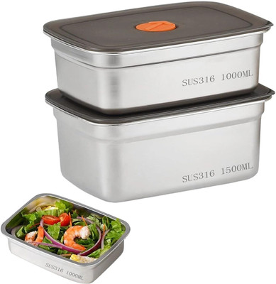 STARKENDY Stainless Steel Utility Container  - 1000 ml, 1500 ml(Silver)