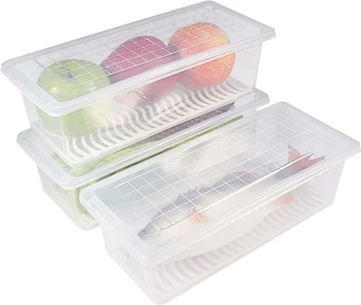 Shine Polypropylene Fridge Container  - 1500 ml(Pack of 3, Transparent)