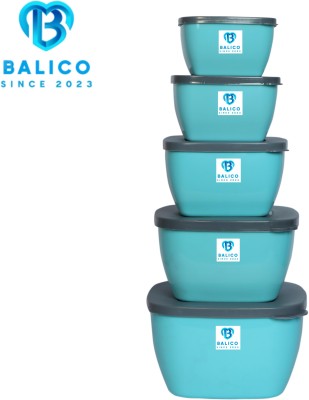 Balico Plastic Utility Container  - 1850 ml, 1250 ml, 850 ml, 550 ml, 400 ml(Pack of 5, Light Blue)