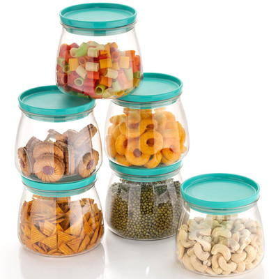 ADMONITION Plastic Grocery Container  - 900 ml(Pack of 6, Green)