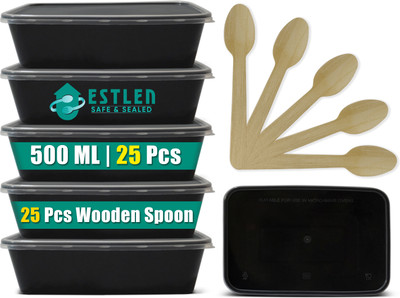 ESTLEN Polypropylene Utility Container  - 500 ml(Pack of 25, Black)