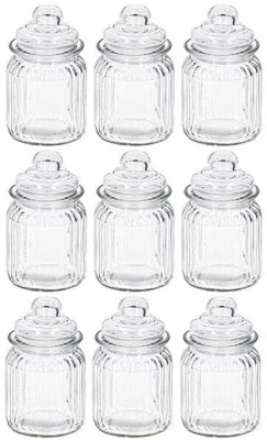 GR8INDIA Glass Grocery Container  - 300 ml(Pack of 9, Clear)