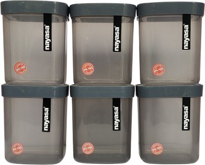 NAYASA Plastic Grocery Container  - 1 L(Pack of 2, Grey)