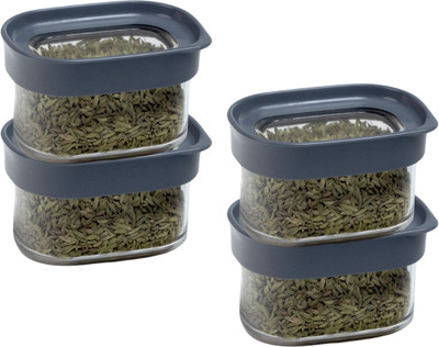 Stacpro Polypropylene, Plastic Grocery Container  - 180 ml(Pack of 4, Grey)
