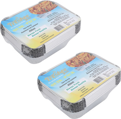 Freshee Aluminium Utility Container  - 450 ml(Pack of 2, Silver)