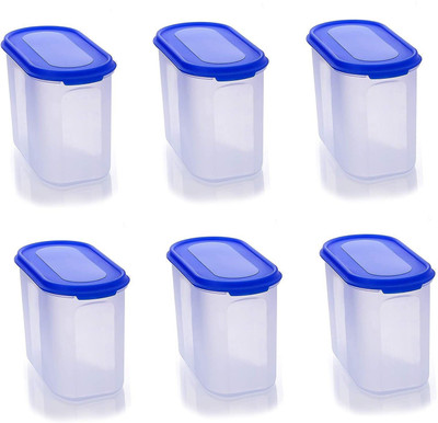 InEffable Plastic Grocery Container  - 1000 ml(Pack of 6, Blue)