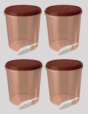 AK HUB Plastic Grocery Container  - 10000 ml(Pack of 4, Brown)