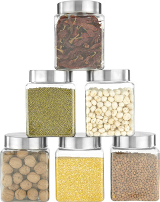 KOLORR Plastic Grocery Container  - 2700 ml(Pack of 6, Clear)