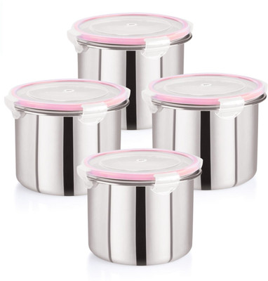 Osiya Stainless Steel, Plastic Utility Container  - 4000 ml(Pack of 4, Silver)