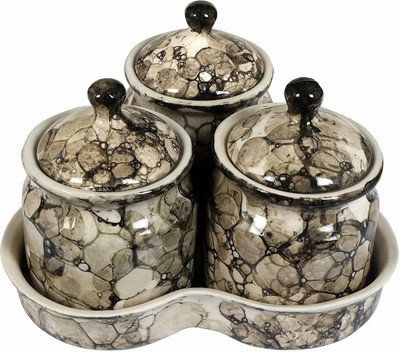Raj Royal Ceramic Grocery Container  - 200 ml(Pack of 4, Multicolor)