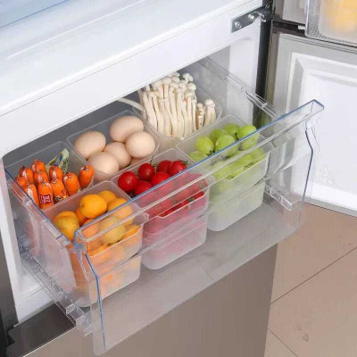 Whitepixel Plastic Fridge Container  - 1000 ml(Pack of 6, Clear)
