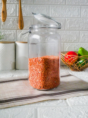 Femora Glass Grocery Container  - 2100 ml(Pack of 2, Clear)