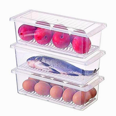MINAG Plastic Fridge Container  - 1500 ml(Pack of 3, White)