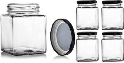JAY RAMDEV SELLER Glass Grocery Container  - 250 ml(Pack of 4, Clear)