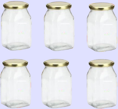 1st Time Glass Utility Container  - 400 ml(Pack of 6, Clear)