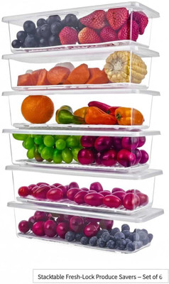 Buynow Plastic Fridge Container  - 1500 ml(Pack of 3, Clear)