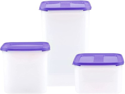 Cutting EDGE Plastic Utility Container  - 7.5 L, 4.5 L, 3 L(Pack of 3, Purple, Clear)