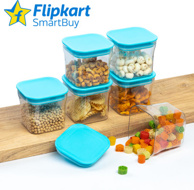Flipkart SmartBuy Plastic Grocery Container  - 600 ml(Pack of 6, Blue)