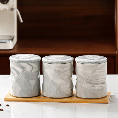 UMAI Ceramic Utility Container  - 740 ml(Pack of 3, Multicolor)