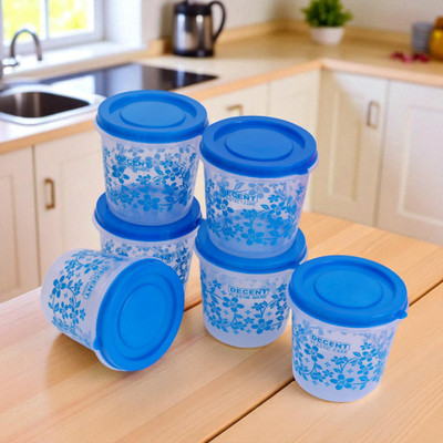 DECENT PLASTICS Plastic Grocery Container  - 1000 ml(Pack of 6, Blue)
