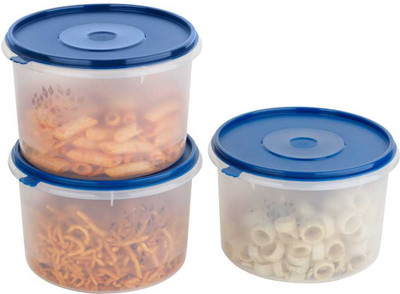 kitchkart Plastic Grocery Container  - 3500 ml(Pack of 3, Blue)
