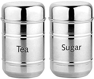 KDZONE Steel Tea Coffee & Sugar Container  - 700 ml(Pack of 2, Silver)