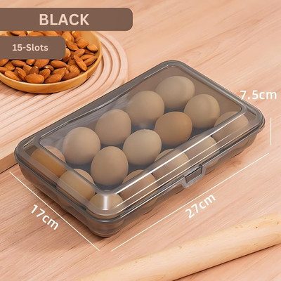 GRACIOUS MART Plastic Egg Container  - 1.5 dozen(Black)