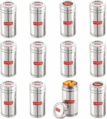 HAZEL Steel Grocery Container  - 900 ml(Pack of 12, Silver)