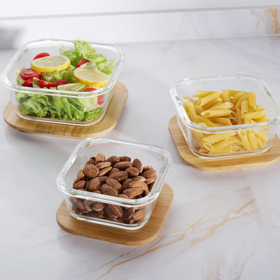 KUBER INDUSTRIES Glass Utility Container  - 800 ml(Pack of 3, Clear)