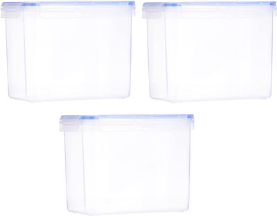 AK HUB Plastic Grocery Container  - 3570 ml(Pack of 3, White)
