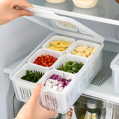 HurryShoppy Plastic Fridge Container  - 2200 ml(White)