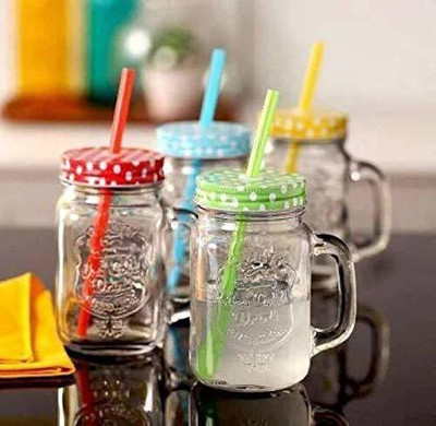 NAVPATH Glass Milk Container  - 500 ml(Pack of 4, Clear)
