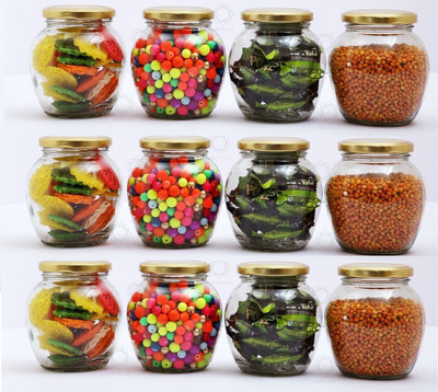 Avresta Glass Honey Jar  - 400 ml(Pack of 12, Clear)