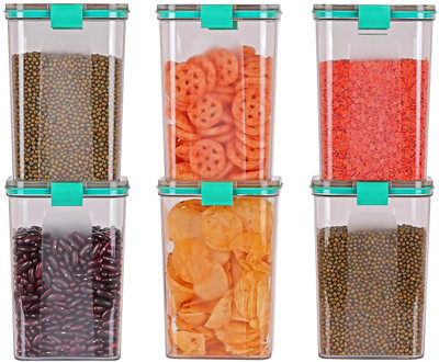 SWARAA Plastic Fridge Container  - 1 L(Pack of 6, Multicolor)