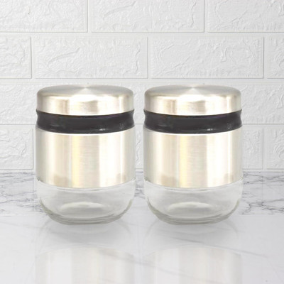 Femora Glass Grocery Container  - 350 ml(Pack of 2, Clear)