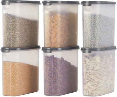 AK HUB Plastic Grocery Container  - 1700 ml(Pack of 6, Transparent)