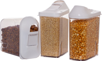 ACTIONWARE Polypropylene Grocery Container  - 750 ml(Pack of 3, White)