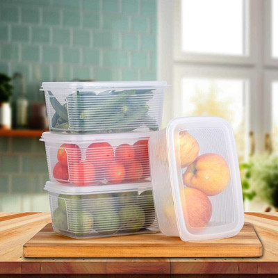 Flipkart SmartBuy Plastic Utility Container  - 1800 ml(Pack of 4, Clear)